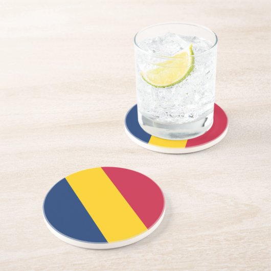 Chad Flag Getränkeuntersetzer (Seite)