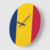 Chad Flag Große Wanduhr (Winkel)