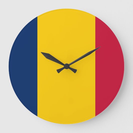 Chad Flag Große Wanduhr (Vorderseite)