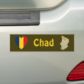 Chad Flag Herz + Karte Autoaufkleber (Auf Auto)