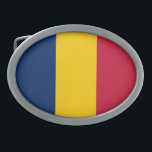 Chad Flag Ovale Gürtelschnalle<br><div class="desc">Patriotische Flagge des Tschad.</div>