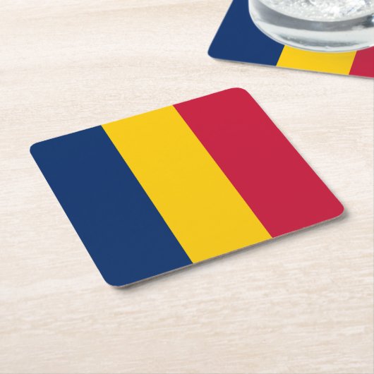 Chad Flag Rechteckiger Pappuntersetzer (angewinkelt)