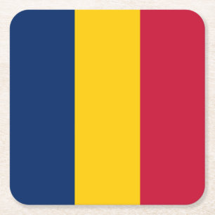 Chad Flag Rechteckiger Pappuntersetzer