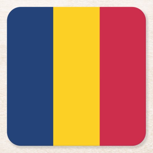 Chad Flag Rechteckiger Pappuntersetzer (Vorderseite)