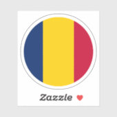 Chad Flag Round Sticker (Blatt)