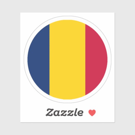 Chad Flag Round Sticker (Blatt)