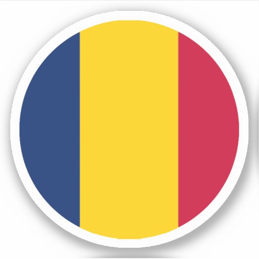 Chad Flag Round Sticker (Vorderseite)