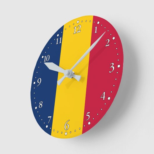 Chad Flag Runde Wanduhr (Winkel)
