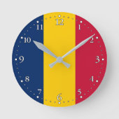 Chad Flag Runde Wanduhr (Vorderseite)