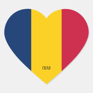 Chad Flag Splendid Patriotic Herz-Aufkleber