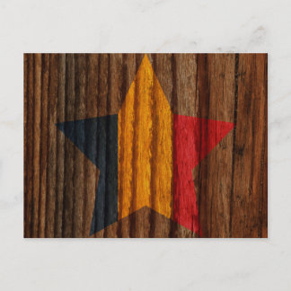 Chad Flag Star zum Thema Holz Postkarte