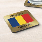 Chad Flag+Text-Untersetzer Untersetzer (Linke Seite)