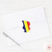 Chad-Flaggenkarte Runder Aufkleber (Umschlag)