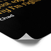 Chad Gift Zitat Funny Geburtstag Personalisierter Poster (Ecke)