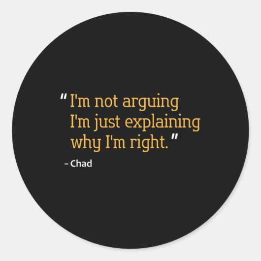 Chad Gift Zitat Funny Geburtstag Personalisierter Runder Aufkleber (Vorderseite)