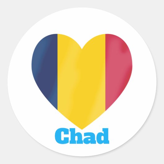 Chad Herz Flag Runder Aufkleber (Vorderseite)
