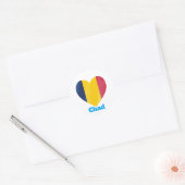 Chad Herz Flag Runder Aufkleber (Umschlag)