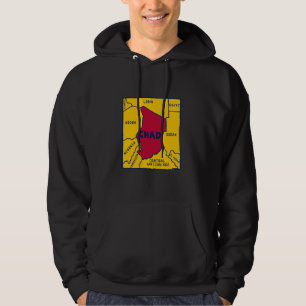 Chad Karte in Flaggenfarben und umgebenden Ländern Hoodie
