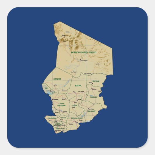 Chad Map Sticker (Vorderseite)