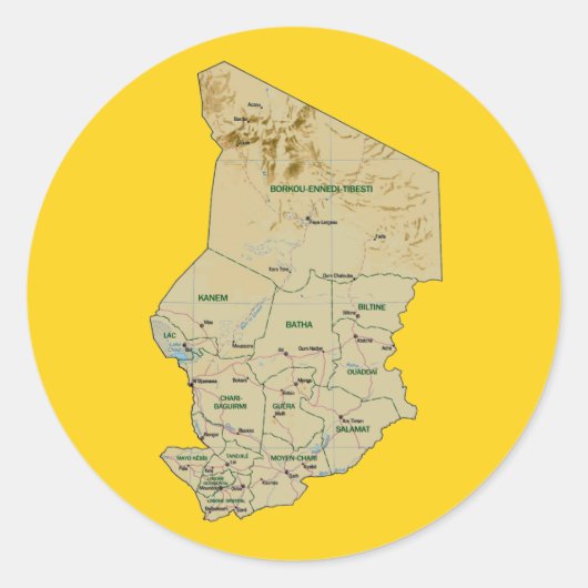Chad Map Sticker (Vorderseite)