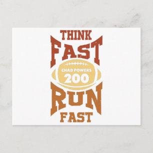 Chad Powers - Think Fast Run Fast - Vintage Retro Postkarte