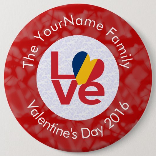 Chad Red LIEBE Flag Personalisiert Button (Vorderseite)