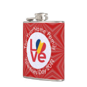 Chad Red LIEBE Flag Personalisiert Flachmann (Links)