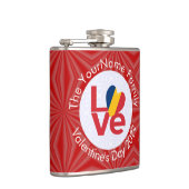 Chad Red LIEBE Flag Personalisiert Flachmann (Rechts)