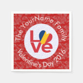 Chad Red LIEBE Flag Personalisiert Serviette (Vorderseite)