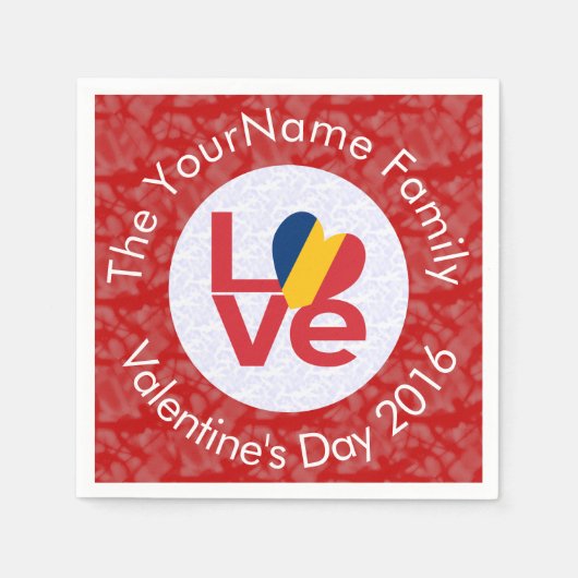 Chad Red LIEBE Flag Personalisiert Serviette (Vorderseite)