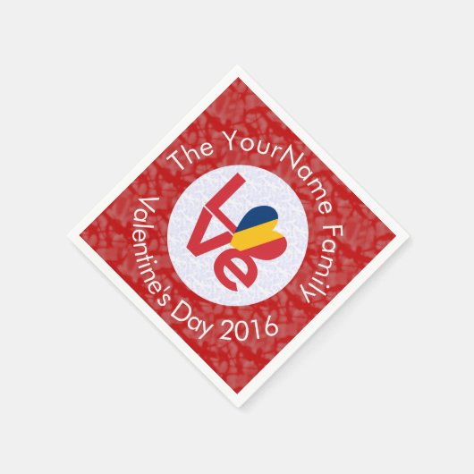 Chad Red LIEBE Flag Personalisiert Serviette (Ecke)