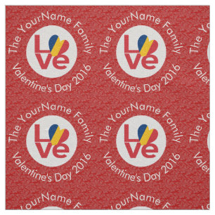 Chad Red LIEBE Flag Personalisiert Stoff