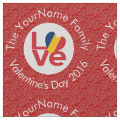 Chad Red LIEBE Flag Personalisiert Stoff (Nahaufnahme)