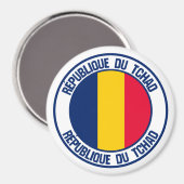 Chad Round Emblem Magnet (Vorderseite/Rückseite)