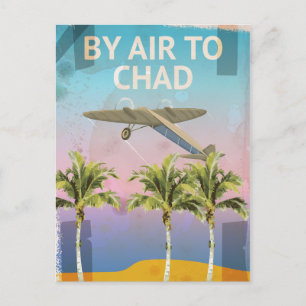 Chad Vintage Travel Poster Postkarte
