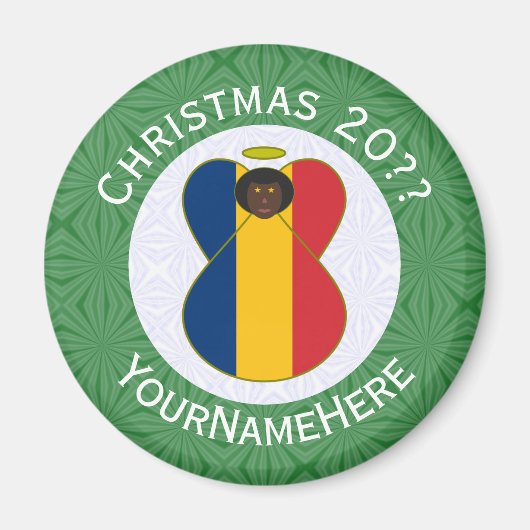 Chadian Angel Christmas Flag Personalisiert Magnet (Vorne)