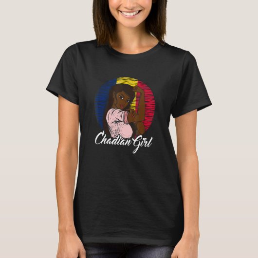 Chadian Flag Chad Chadian Girl T-Shirt (Vorderseite)