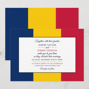 Chadian Flag, Flagge des Tschad Hochzeit Einladung
