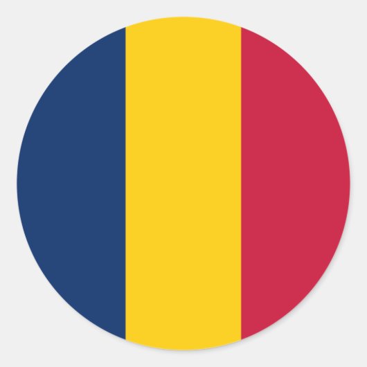 Chadian Flag, Flagge des Tschad Runder Aufkleber (Vorderseite)