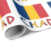 Chadian Flag mit Tschad-Geschenk Geschenkpapier (Rolleneckpunkt)