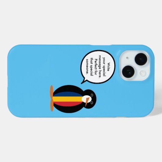 Chadian Talking Frau Penguin Personalisiert Case-Mate iPhone Hülle (Rückseite (Horizontal))