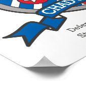 Chadwick Buben C Name bedeutet Red Blue Wappen Pos Poster (Ecke)