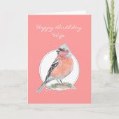 Chaffinch, glücklich zum Geburtstag, Ehefrau Karte (Vorderseite)