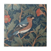 Chaffinch William Morris Stil Direkt gegenüber Bir Fliese (Vorderseite)