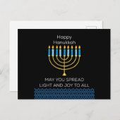 Chag Hanukkah Sameach 2021 Feiertagspostkarte (Vorne/Hinten)