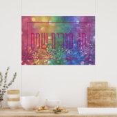 Chag Purim Sameach Hebrew Happy Purim Sequins Poster (Küche)