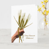 Chag Sameach Bikkurim Erste Früchte mit Weizen Karte (Gelbe Blume)