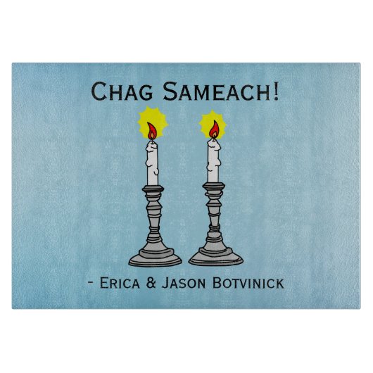 Chag Sameach Candles Glass Schneidebrett (Vorderseite)