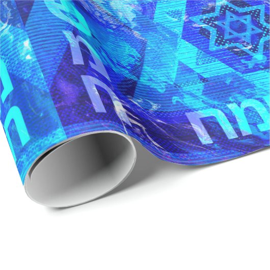 Chag Sameach Jewish Star Geschenkpapier (Rolleneckpunkt)