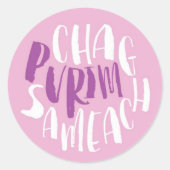Chag Sameach Pink Purim Sticker (Vorderseite)